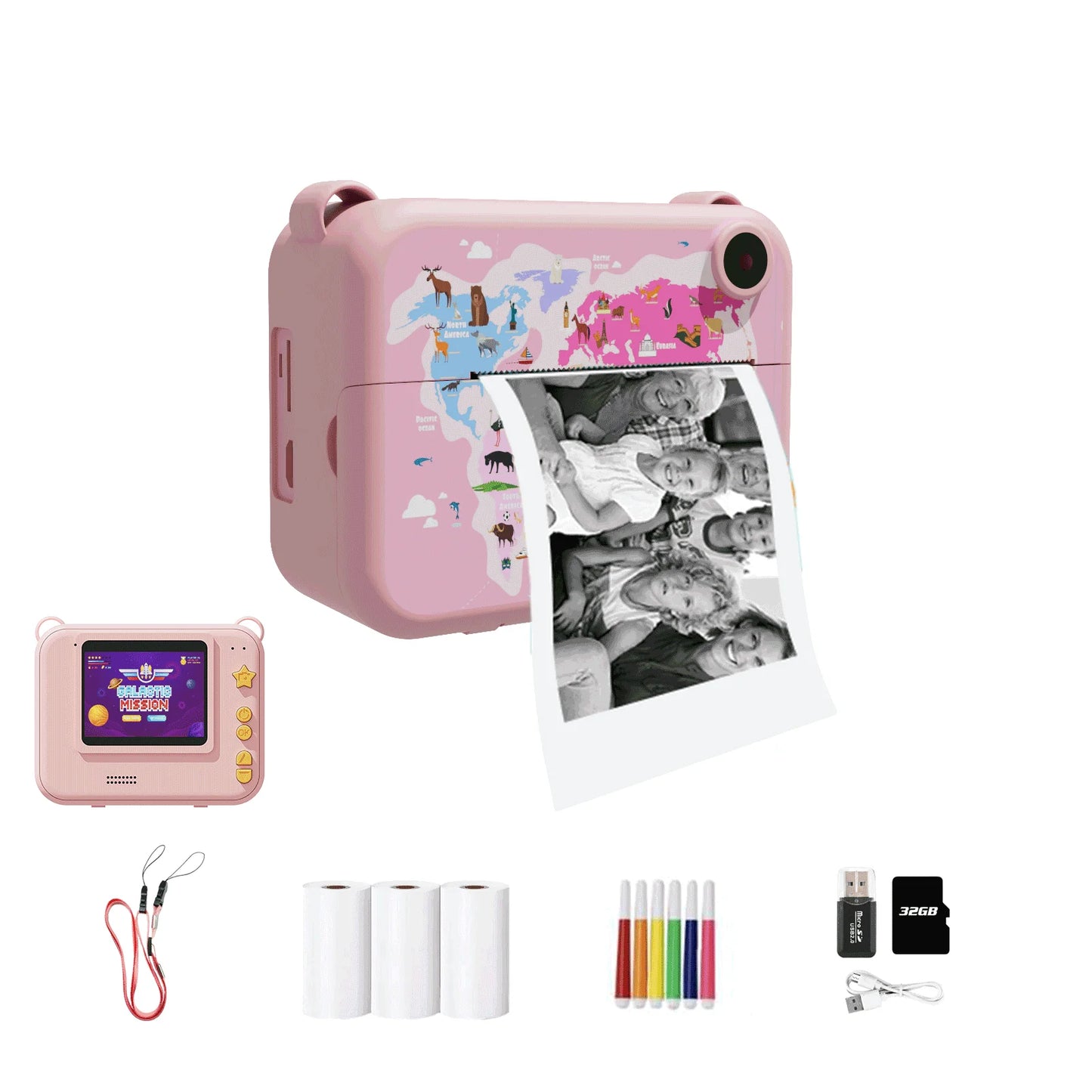 Children Digital Camera Instant Print for Kids Thermal Print