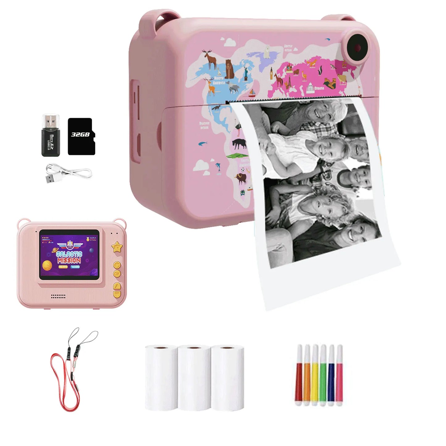 Children Digital Camera Instant Print for Kids Thermal Print